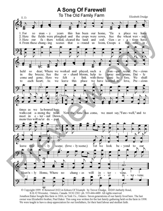 A Song Of Farewell