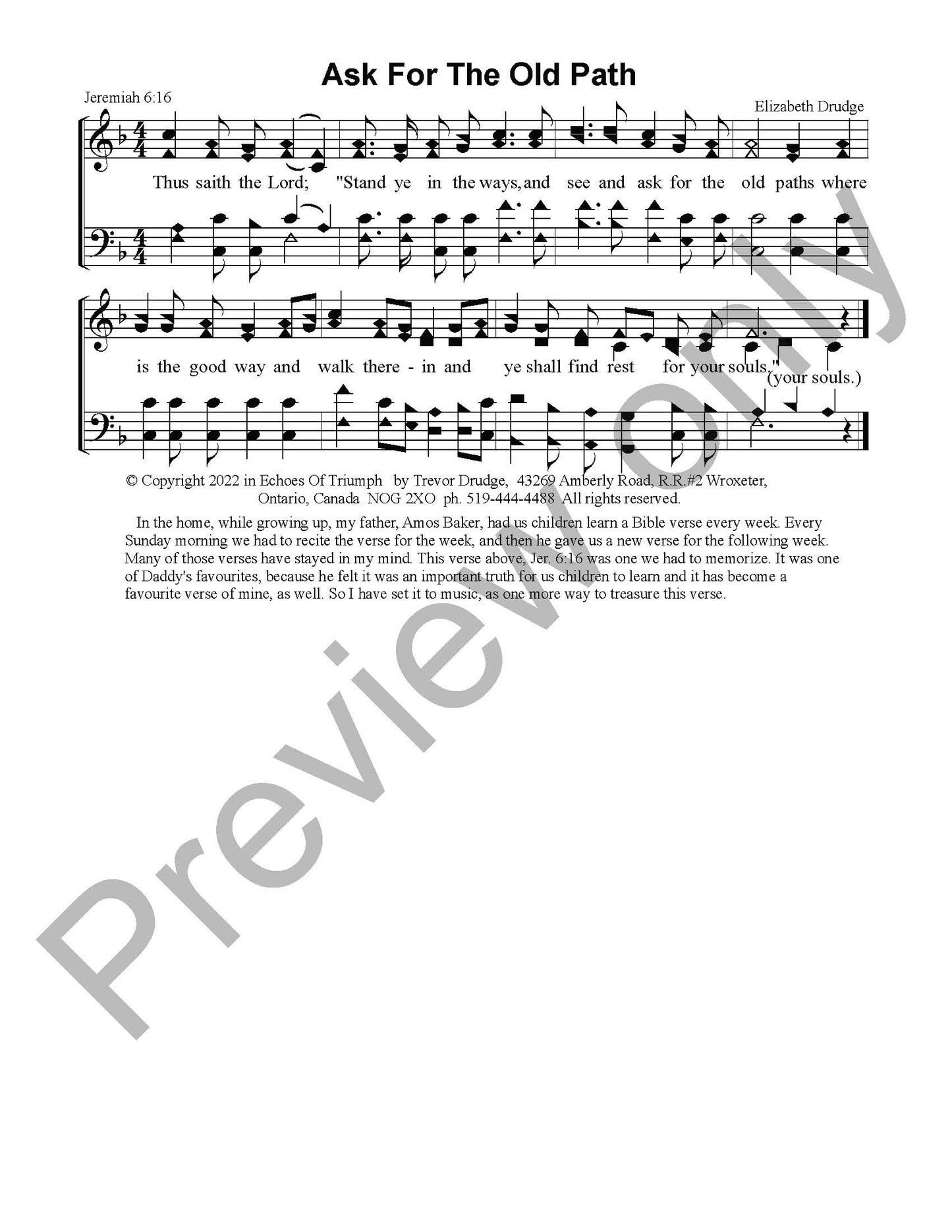 Ask For The Old Path