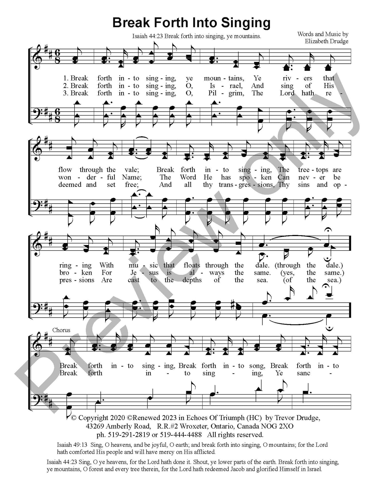 Break Forth Into Singing