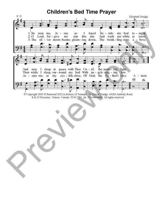 Child's Bed Time Prayer