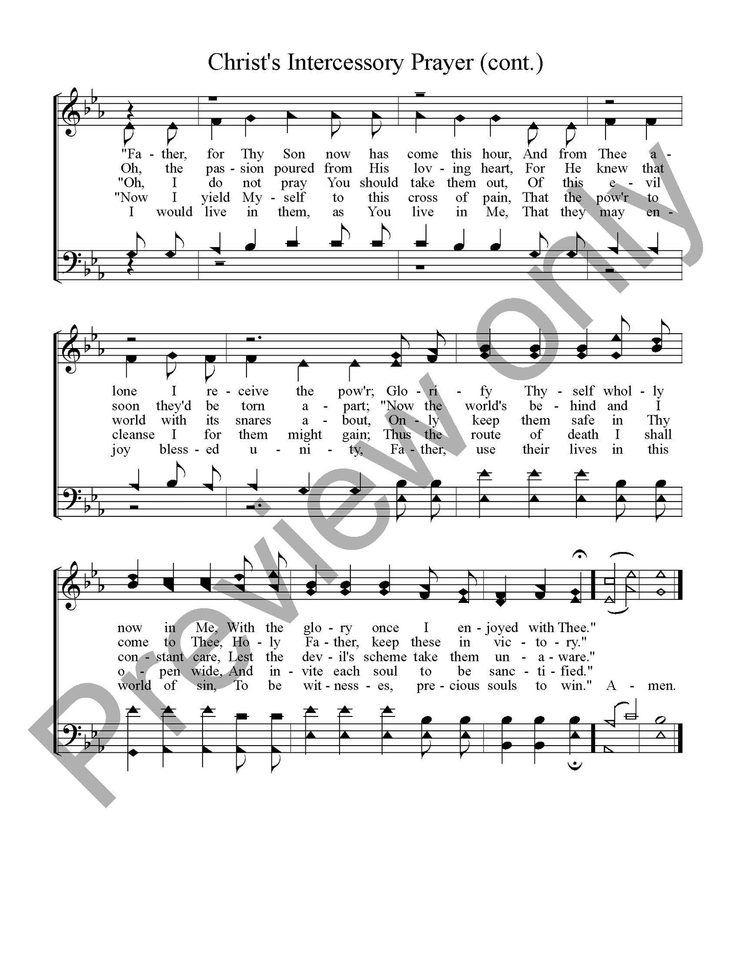 Christ's Intercessory Prayer