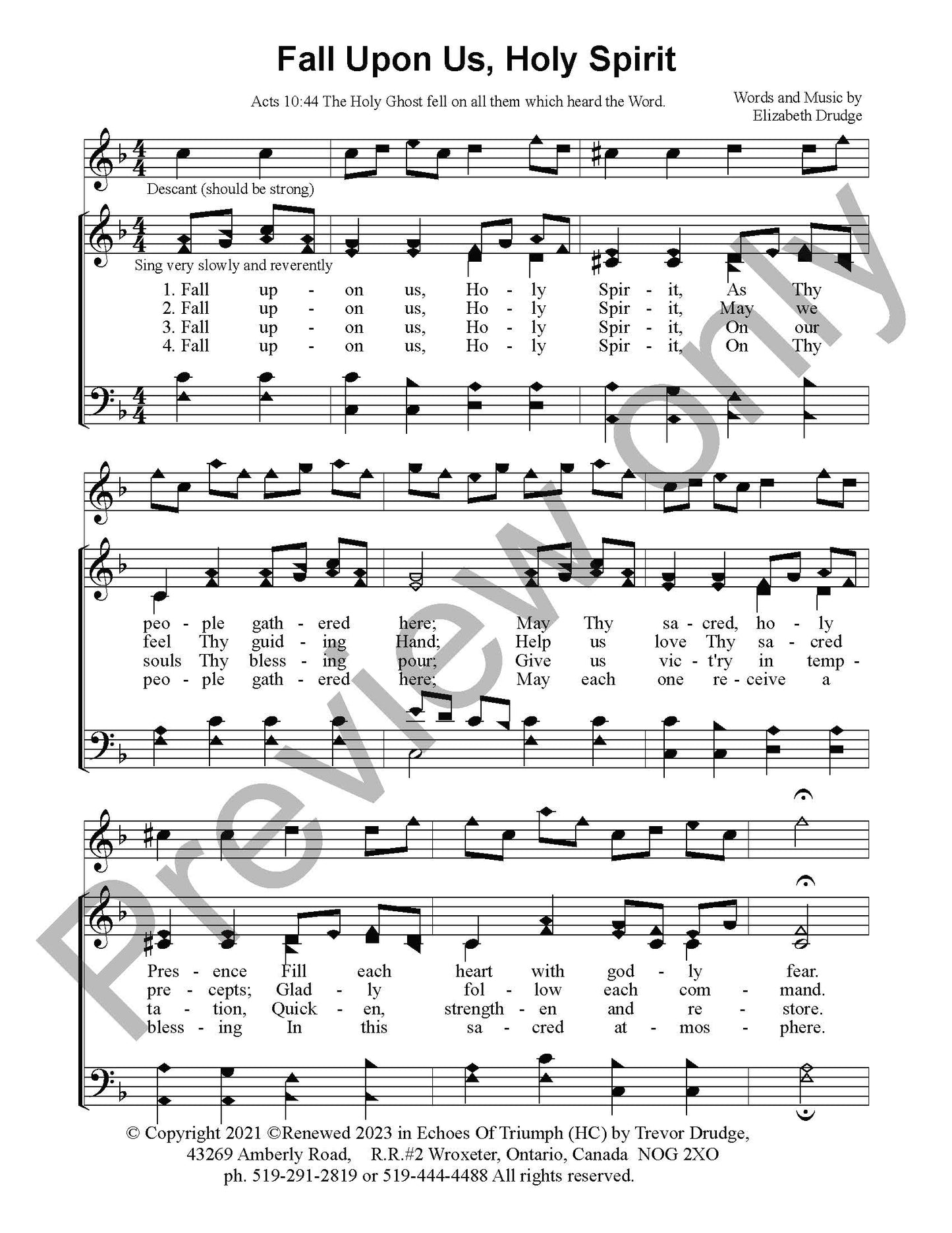 Fall Upon Us, Holy Spirit