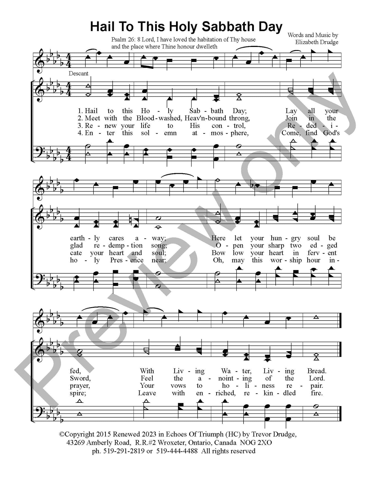 Hail To This Holy Sabbath Day