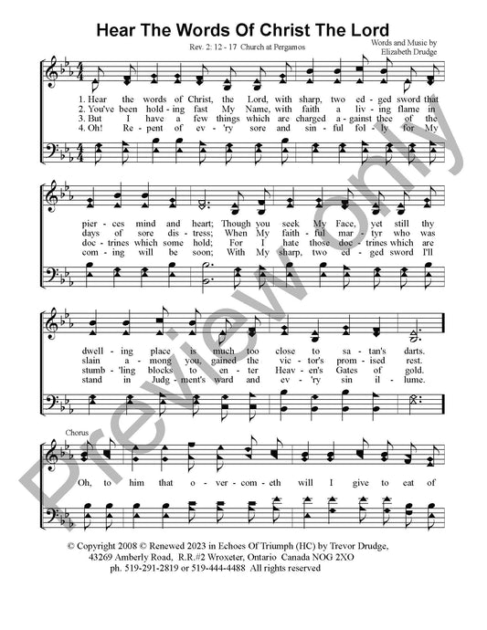 Hear The Words Of Christ The Lord