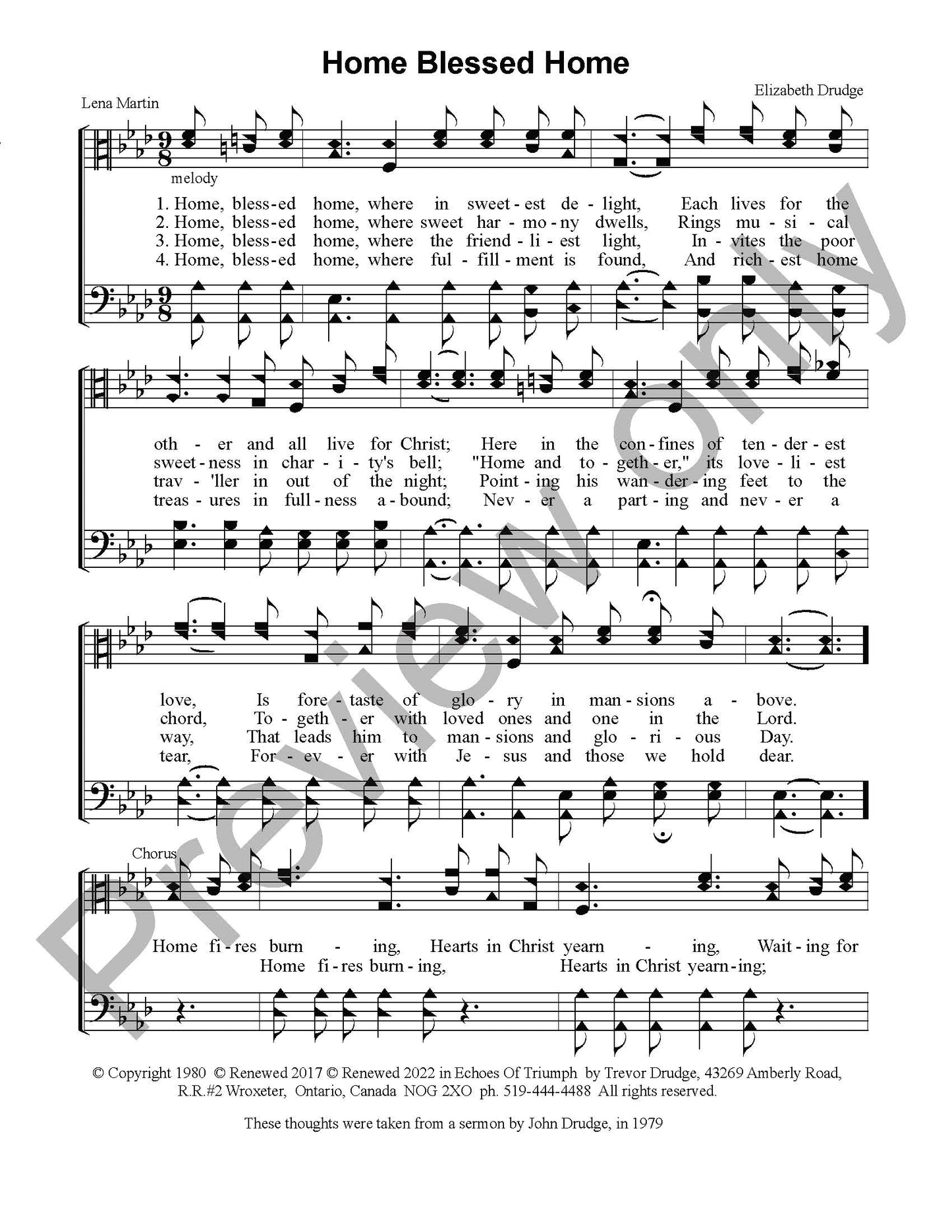 Home Blessed Home (For Male Voices)