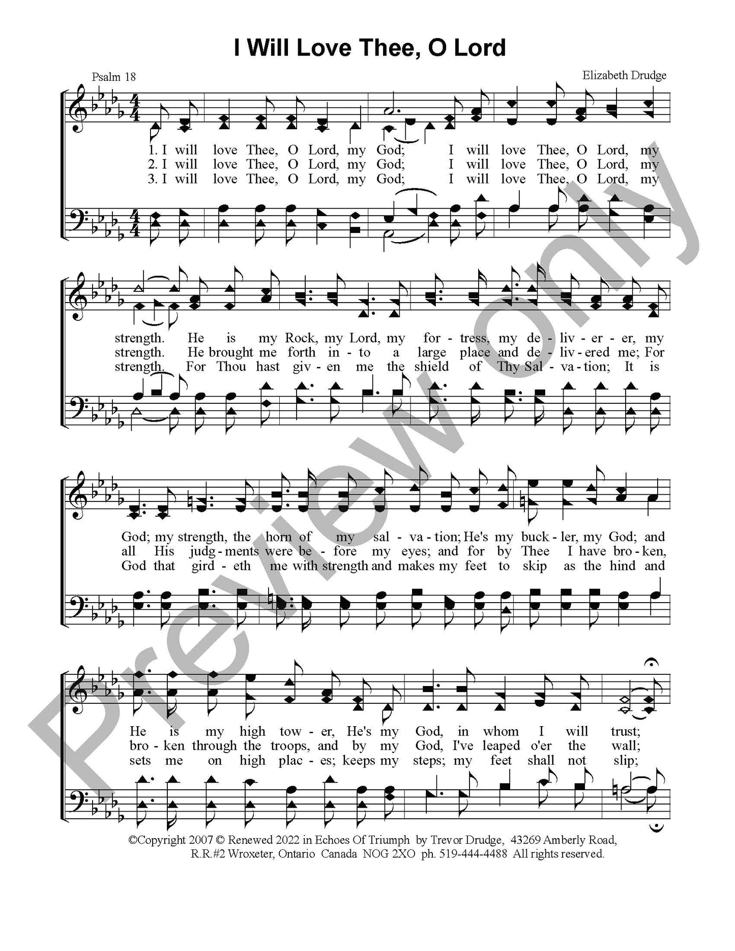 I Will Love Thee, O Lord
