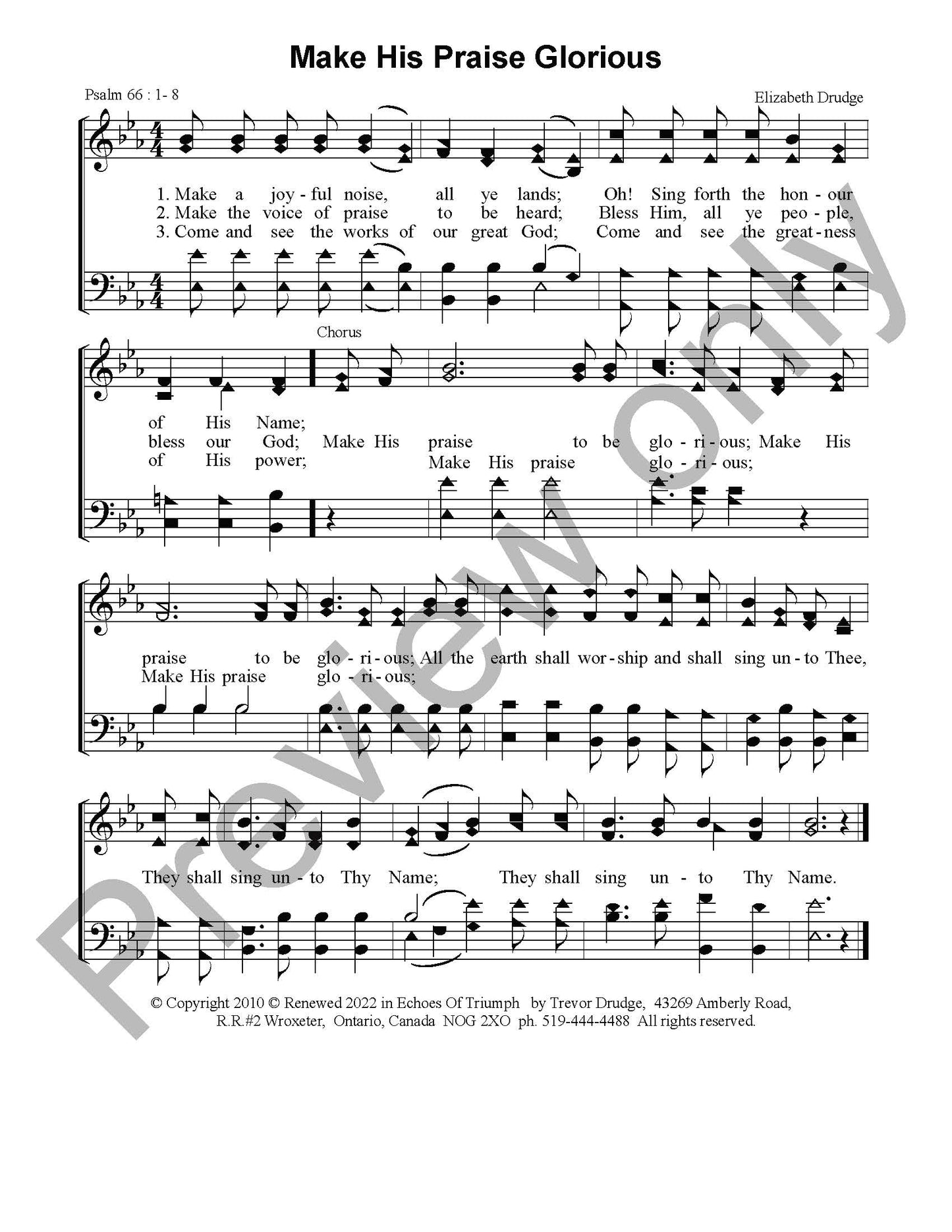 Make His Praise Glorious
