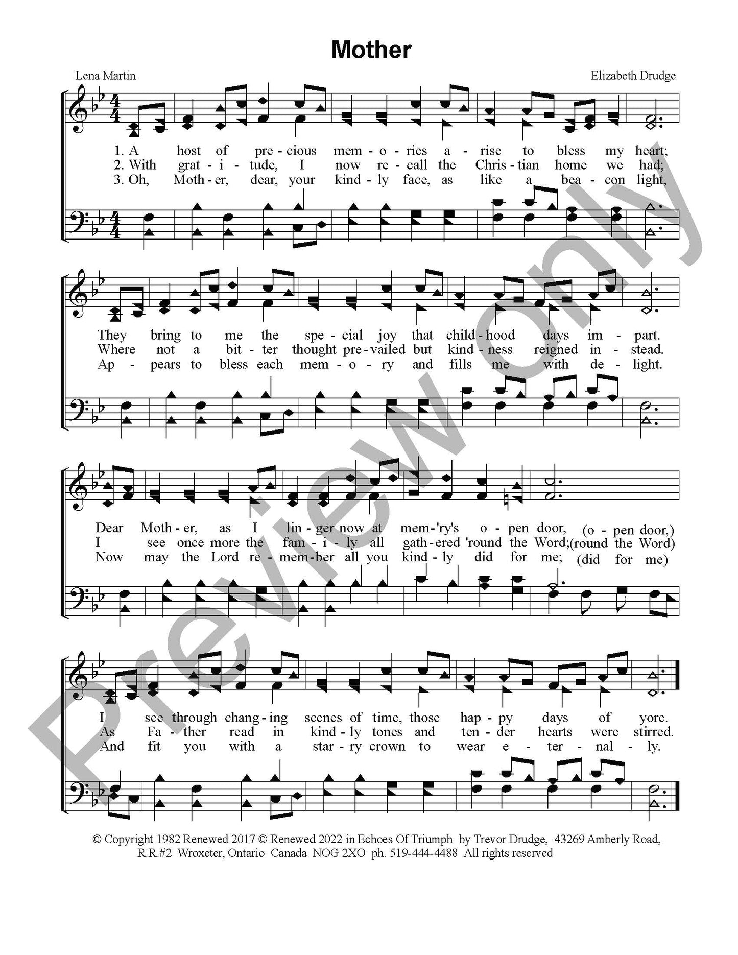 Mother (SATB)