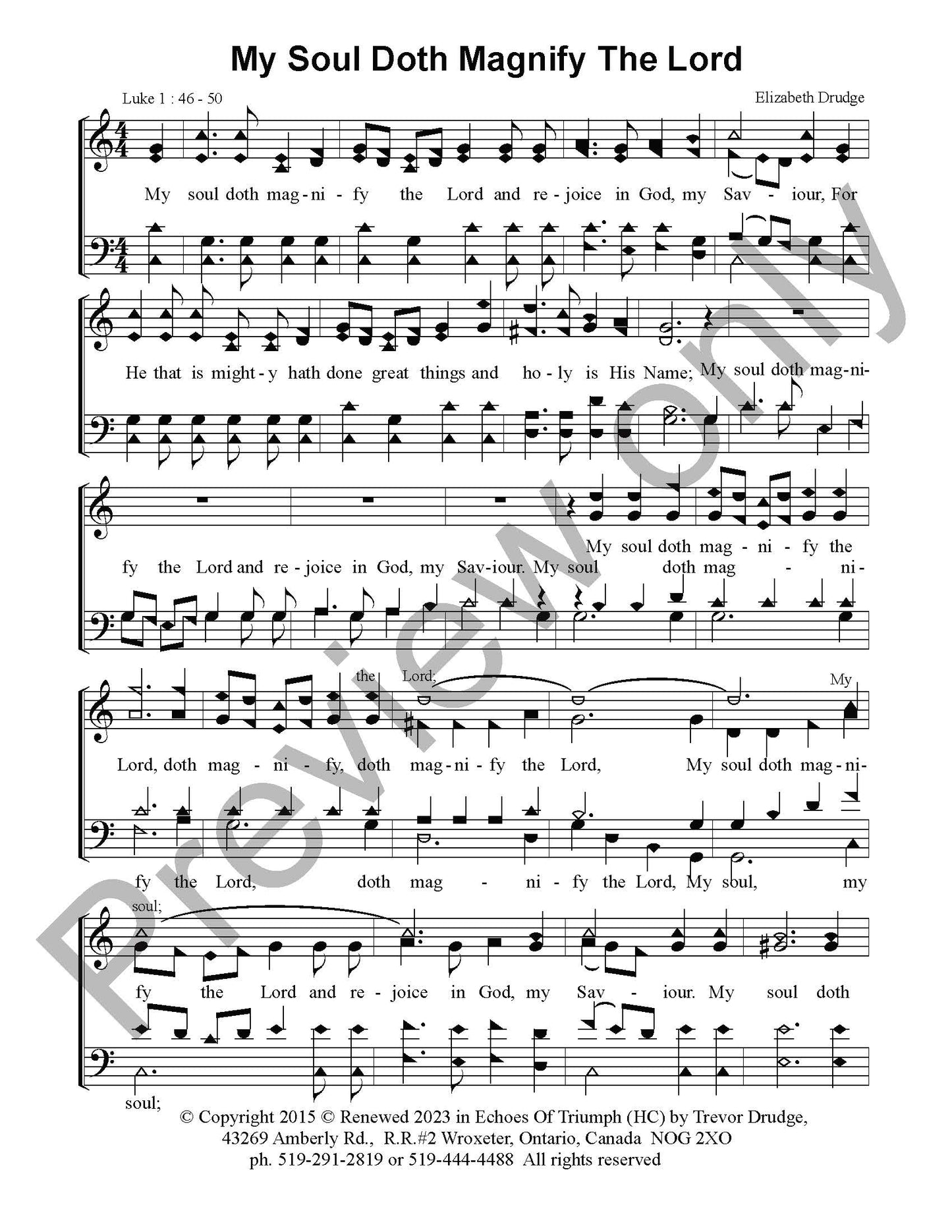 My Soul Doth Magnify The Lord
