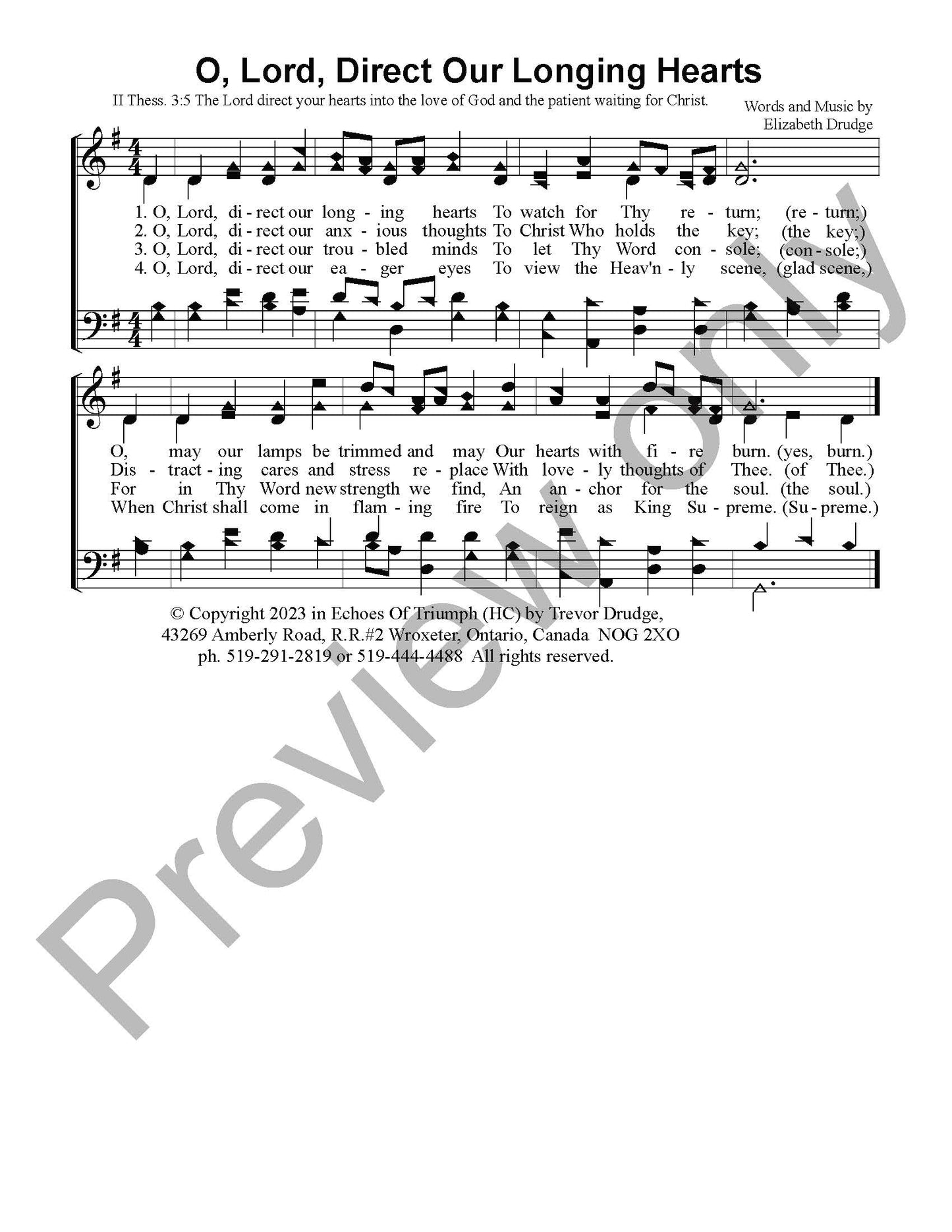 O Lord Direct Our Longing Hearts