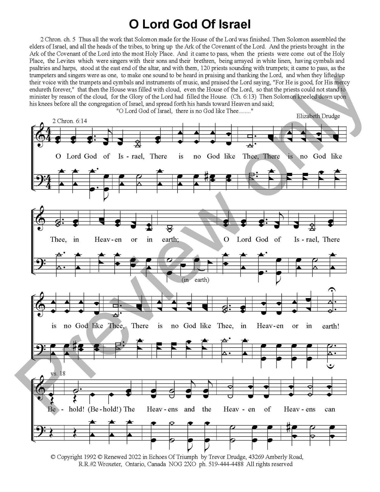 O Lord God Of Israel