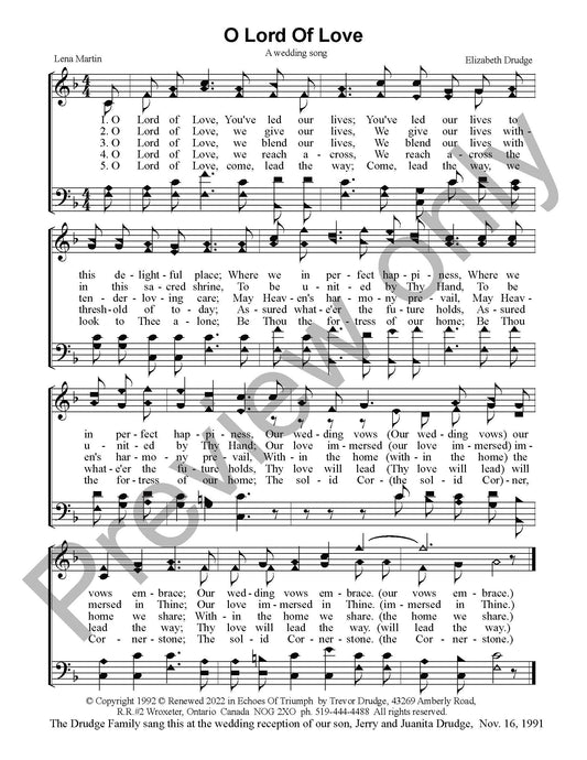 O Lord Of Love