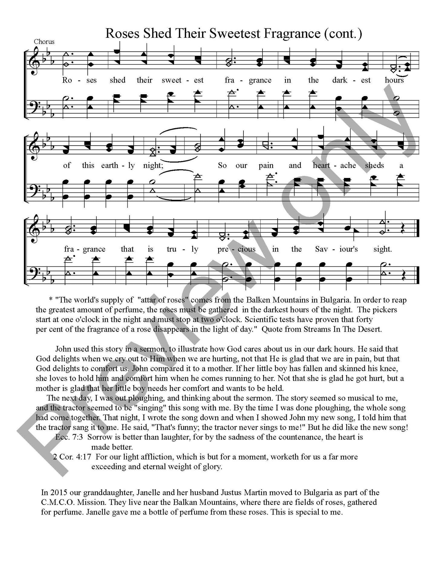 Roses Shed Their Sweetest Fragrance (SATB)