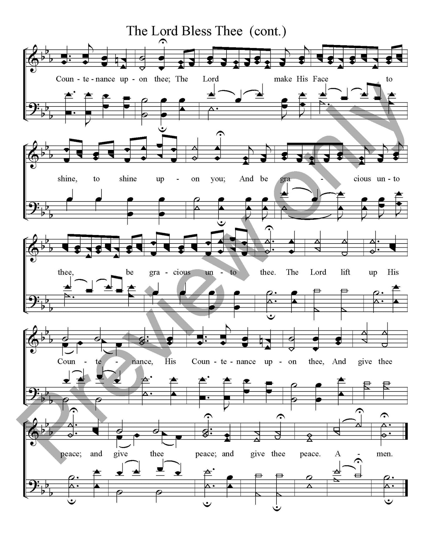 The Lord Bless Thee; Benediction