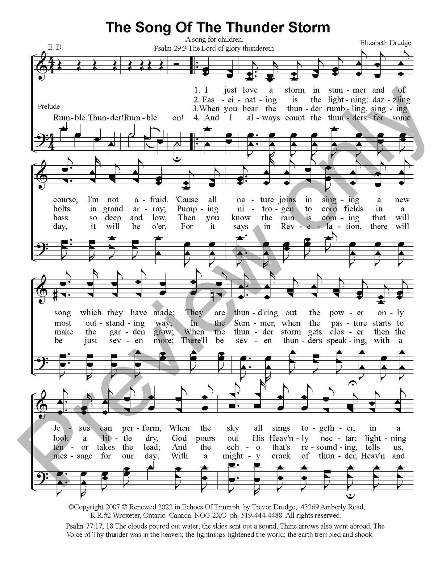The Song Of The Thunder Storm