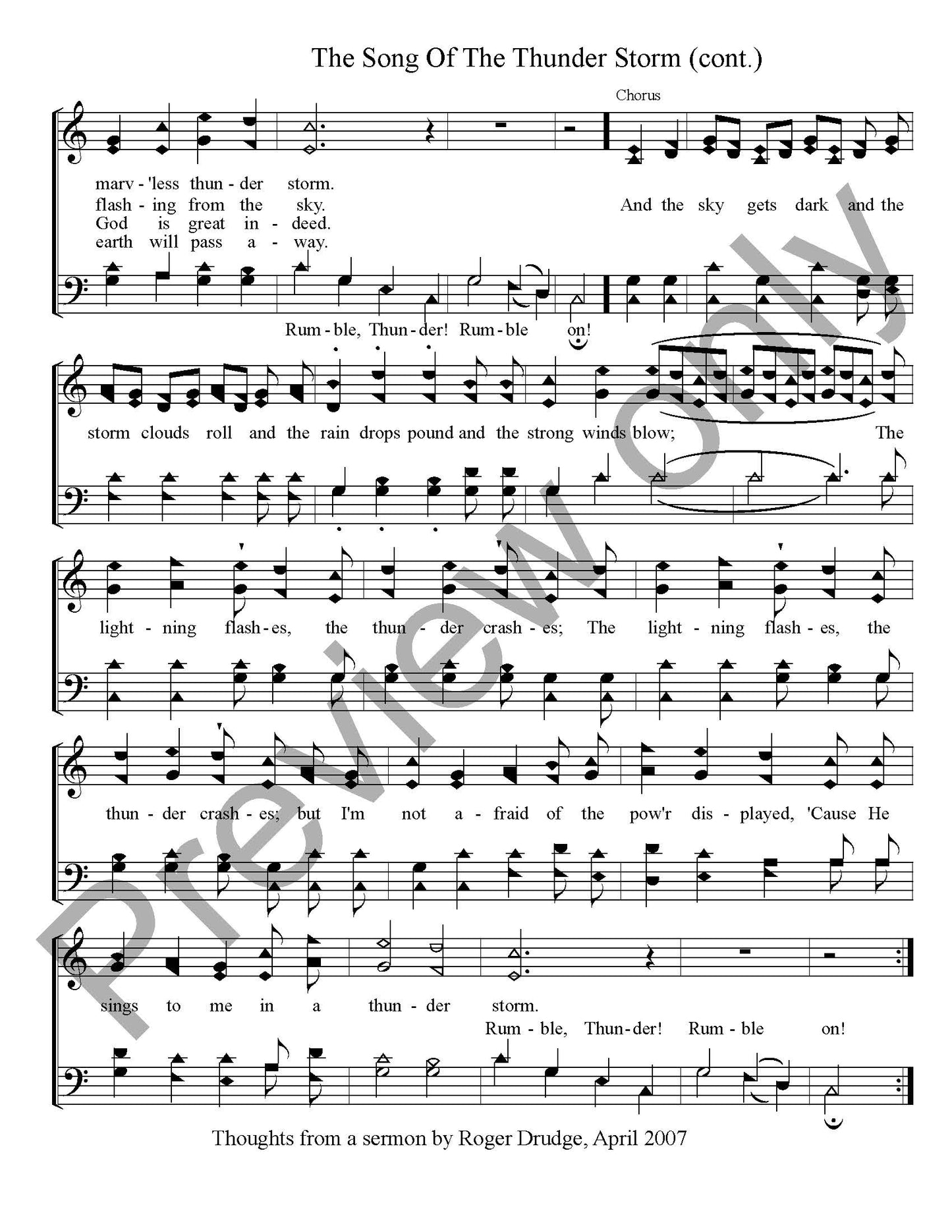The Song Of The Thunder Storm