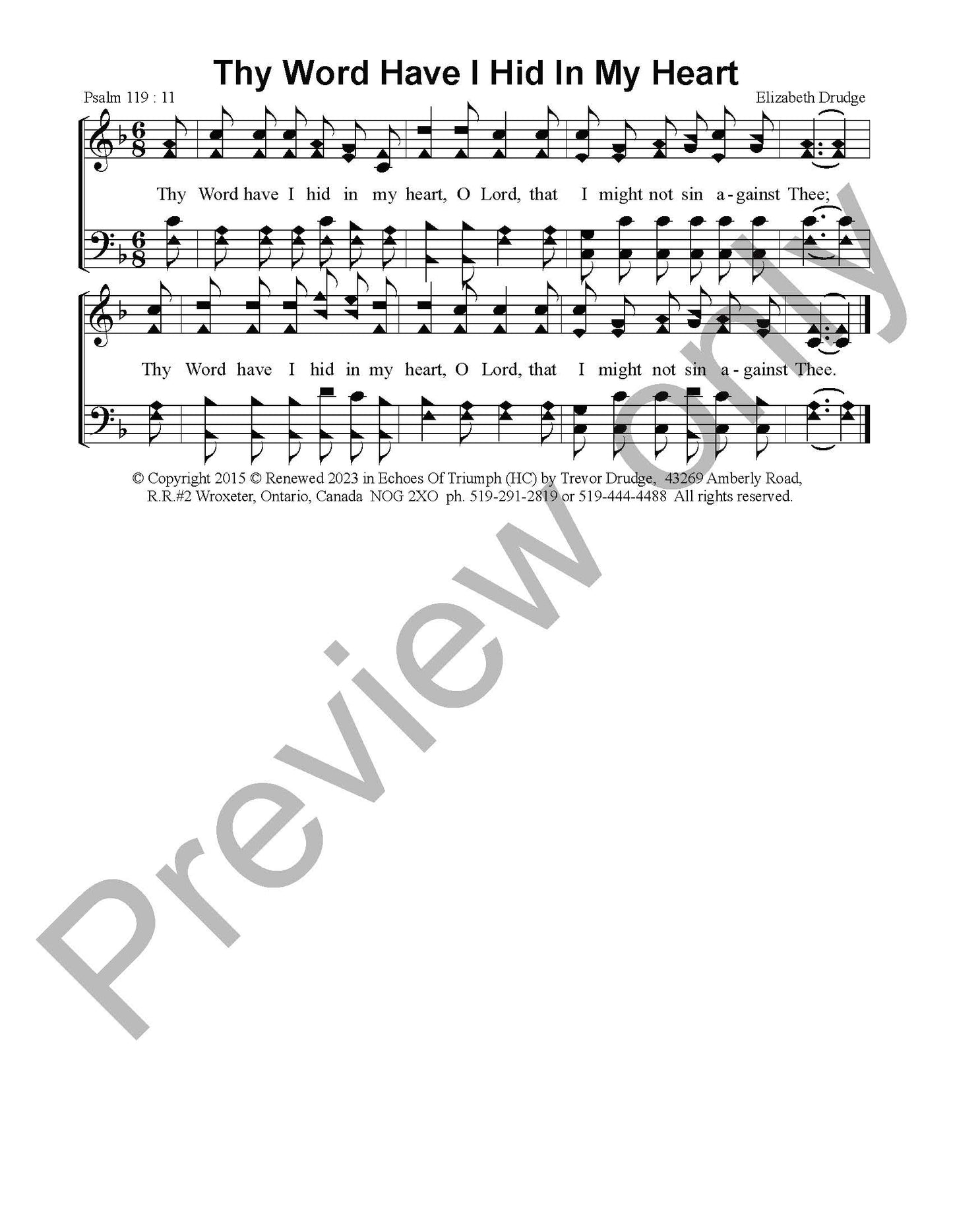 Thy Word Have I Hid In My Heart