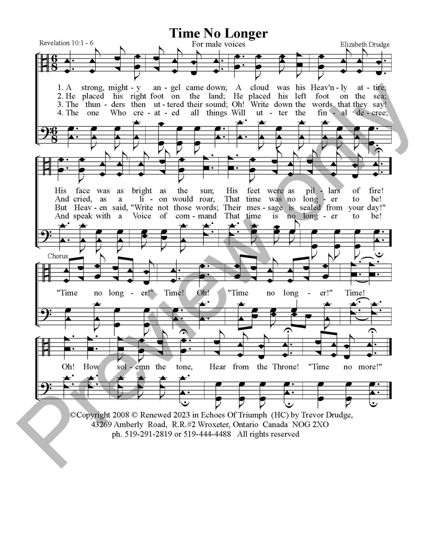 Time No Longer (For Male Voices)