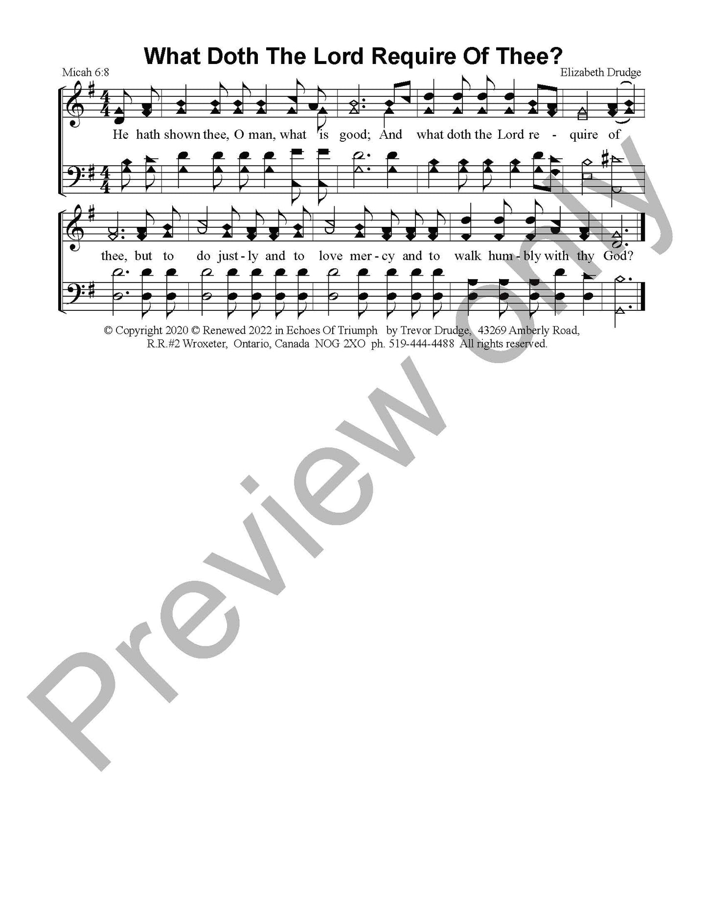 What Doth The Lord Require Of Thee?