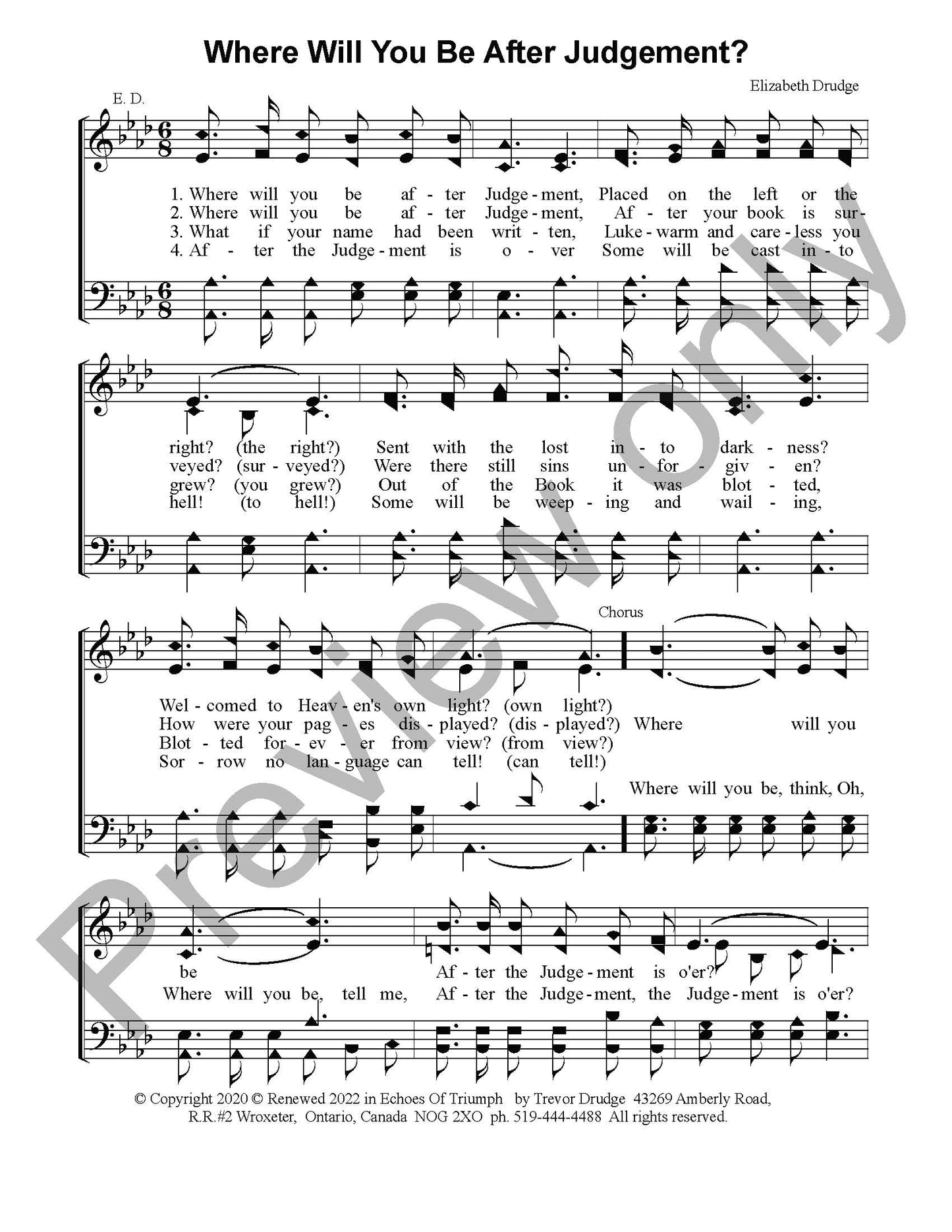 Where Will You Be After Judgment? (SATB)