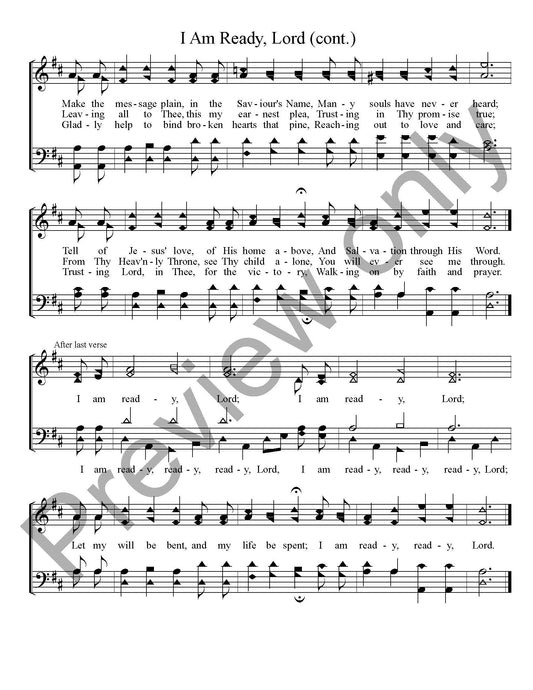 I Am Ready, Lord