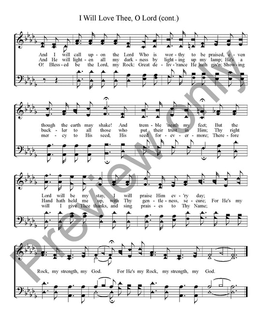 I Will Love Thee, O Lord