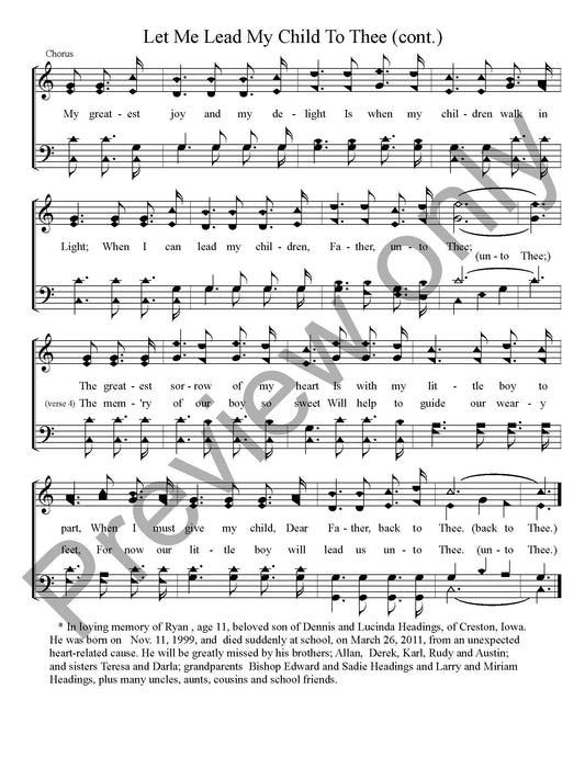 Let Me Lead My Child To Thee