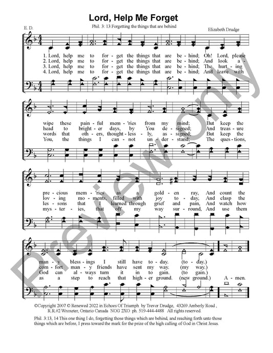 Lord, Help Me Forget