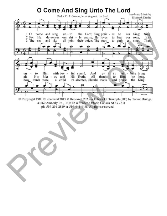 O Come And Sing Unto The Lord