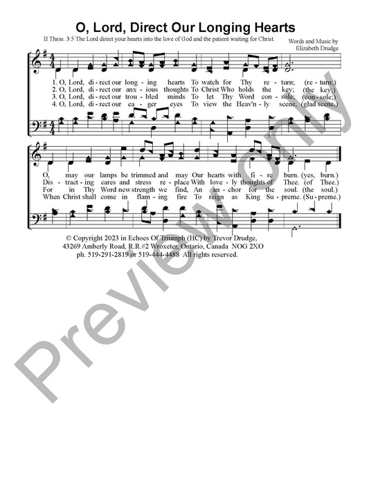 O Lord Direct Our Longing Hearts